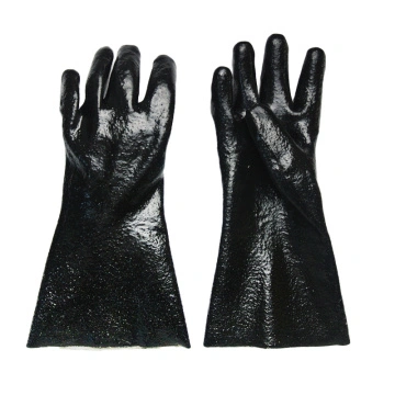 Black pvc waterproof work gloves mechanical work